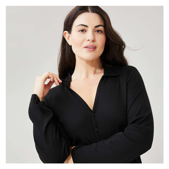 Women+ Polo Cardigan Top